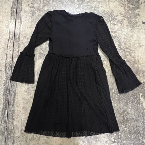 Maje Black Lace Polka Dot Bell Sleeve Dress - Picture 3 of 13